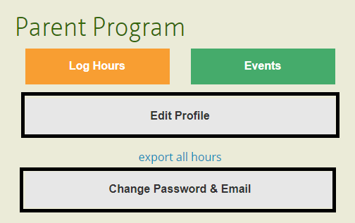 Manage volunteer profile data and login credentials for your user account