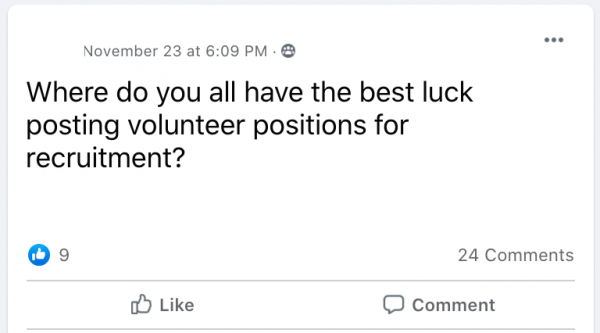 Where do you all have the best luck posting volunteer positions for recruitment?