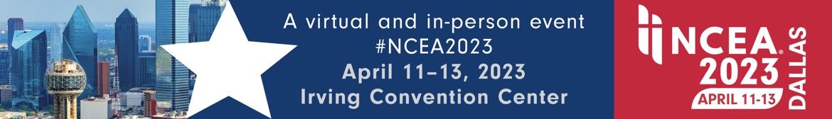 NCEA 2023 Banner in red, white, and blue