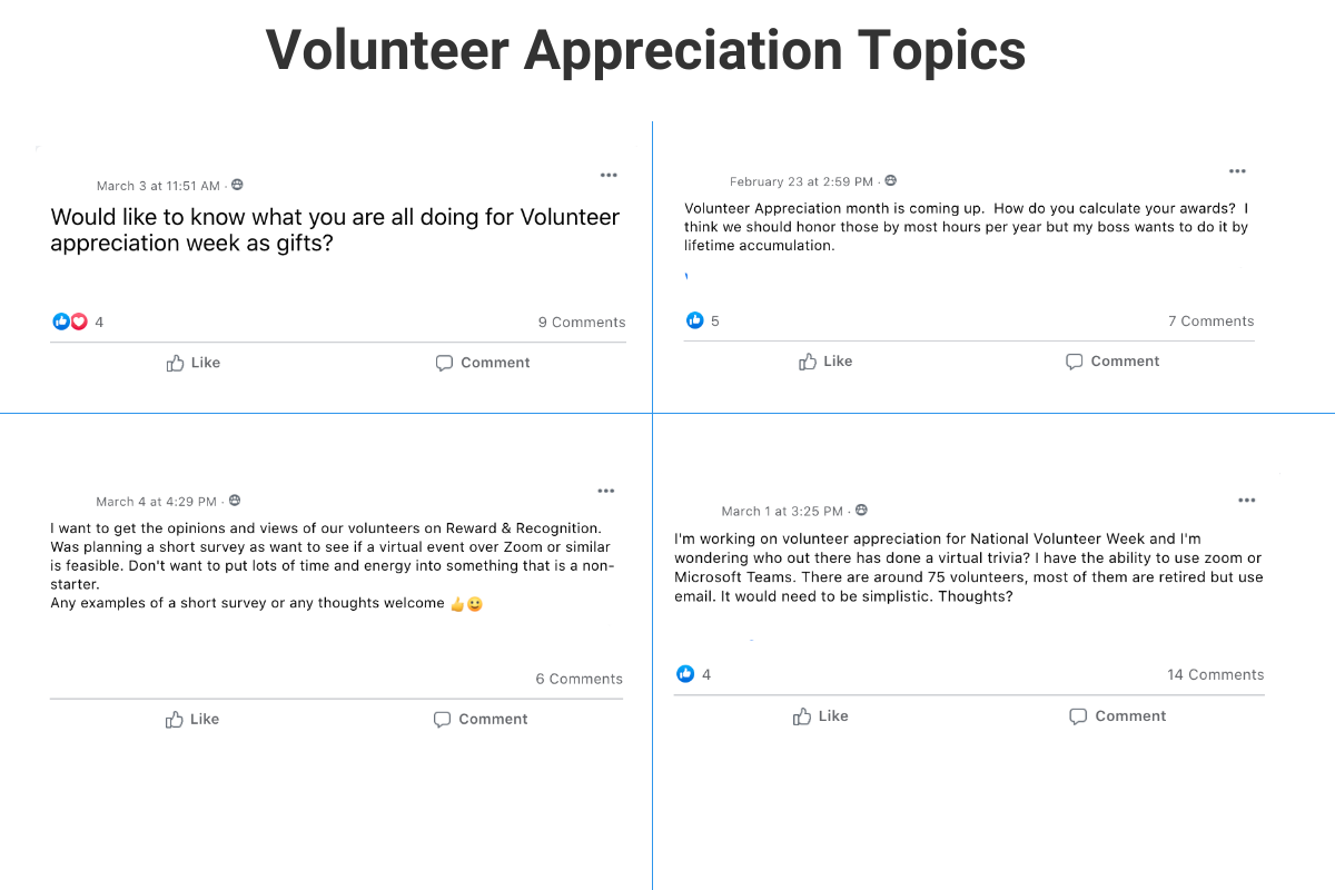 Would like to know what you are all doing for Volunteer appreciation week as gifts?

Volunteer Appreciation month is coming up.  How do you calculate your awards?  I think we should honor those by most hours per year but my boss wants to do it by lifetime accumulation.

I want to get the opinions and views of our volunteers on Reward & Recognition. Was planning a short survey as want to see if a virtual event over Zoom or similar is feasible. Don't want to put lots of time and energy into something that is a non-starter.
Any examples of a short survey or any thoughts welcome 