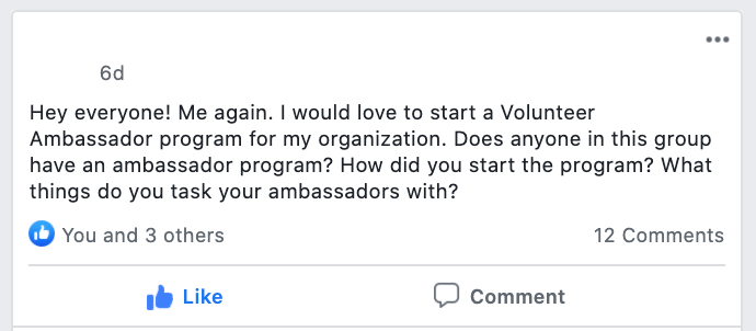 Hey everyone! Me again. I would love to start a Volunteer Ambassador program for my organization. Does anyone in this group have an ambassador program? How did you start the program? What things do you task your ambassadors with?