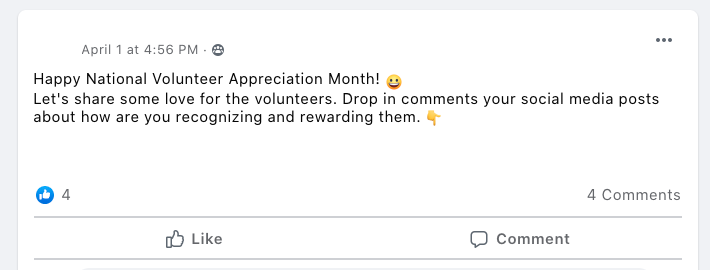 Happy National Volunteer Appreciation Month! 