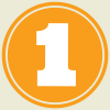Orange graphic of a number 1