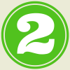 Green graphic of a number 2