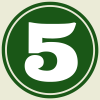 Green graphic of a number 5